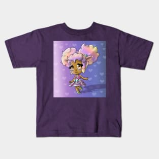 African American Girl with Sheep Ears Kids T-Shirt